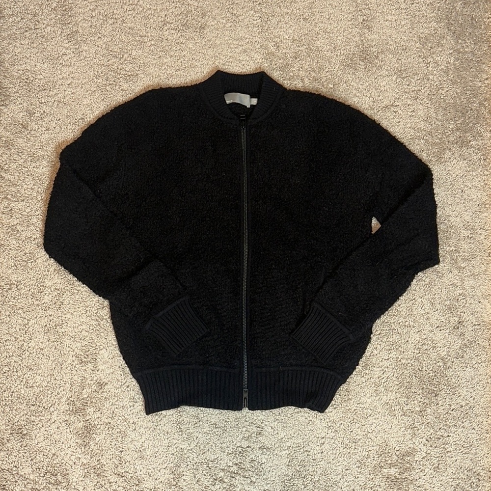 Vince Wool Blend Zip Up Sweater